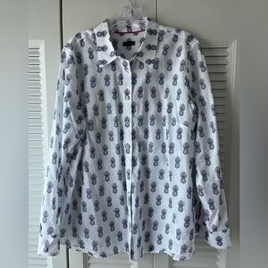 Talbots Long-Sleeved Pineapple Shirt